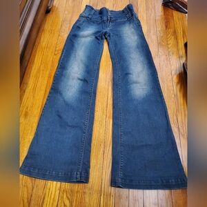 Y2k DSQUARED Strechy ,Low Ruse Dark Blue Flare Jeans Womens Sz 26
